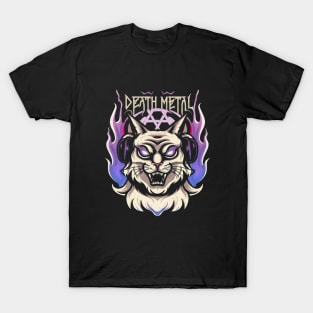 Death Metal Satanic Baphomet Cat T-Shirt